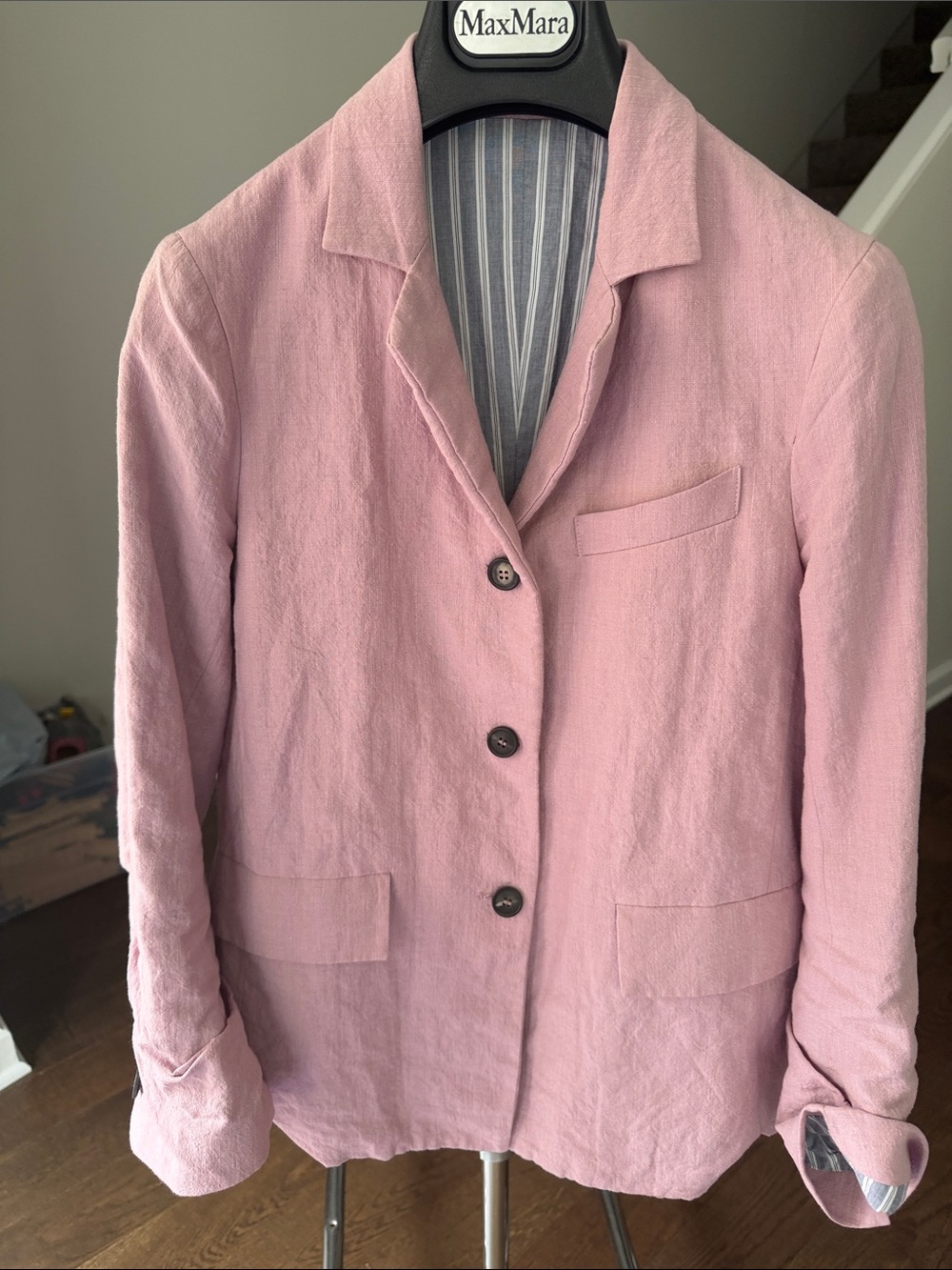 Bergfabel  Dusty Pink Linen-Blend Women's Blazer size 38